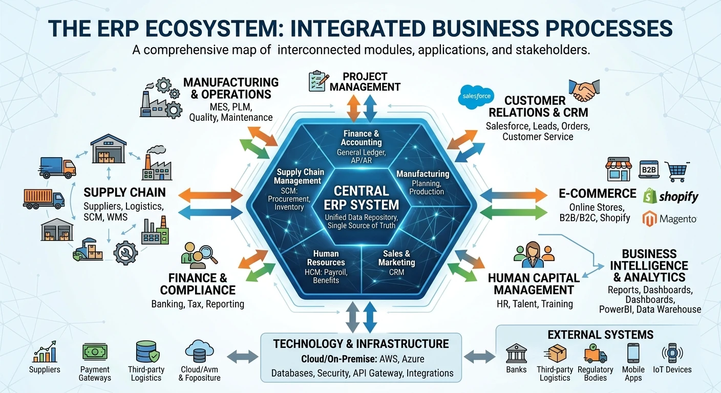 ERP systems in Kenya - ERP ecosystem diagram